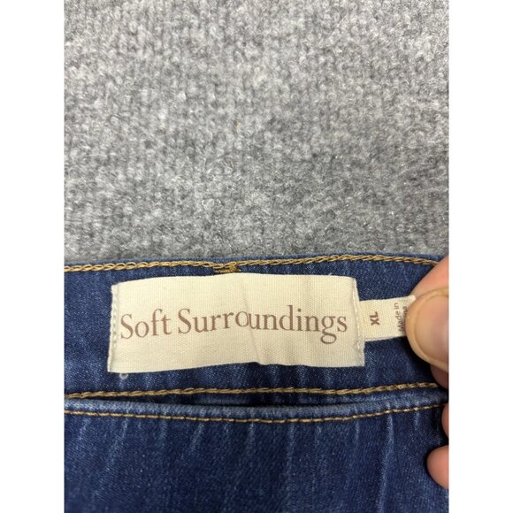 Soft Surroundings Jeans Womens XL Blue Pull On Stretch Straight Leg Pants - Picture 2 of 8